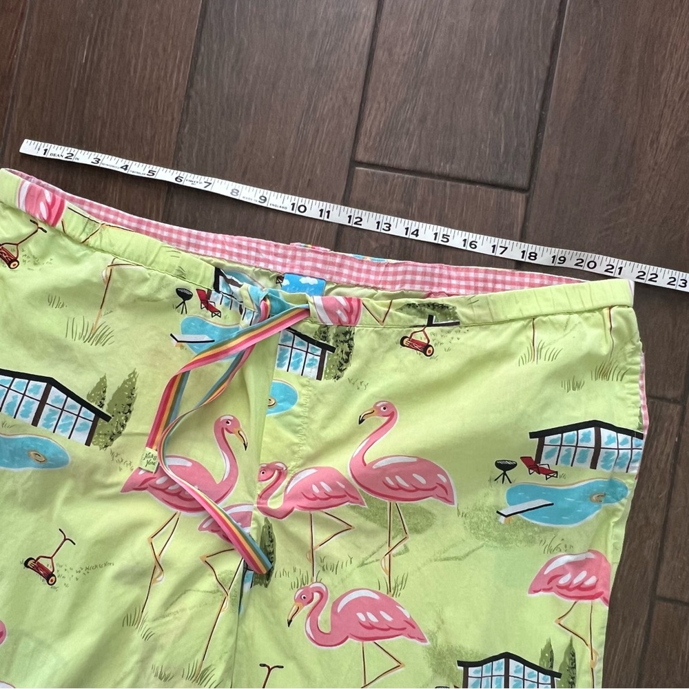 Nick & Nora Cropped Flamingo Print Wide Leg Pajama Pants Size XXL - Picture 4 of 7